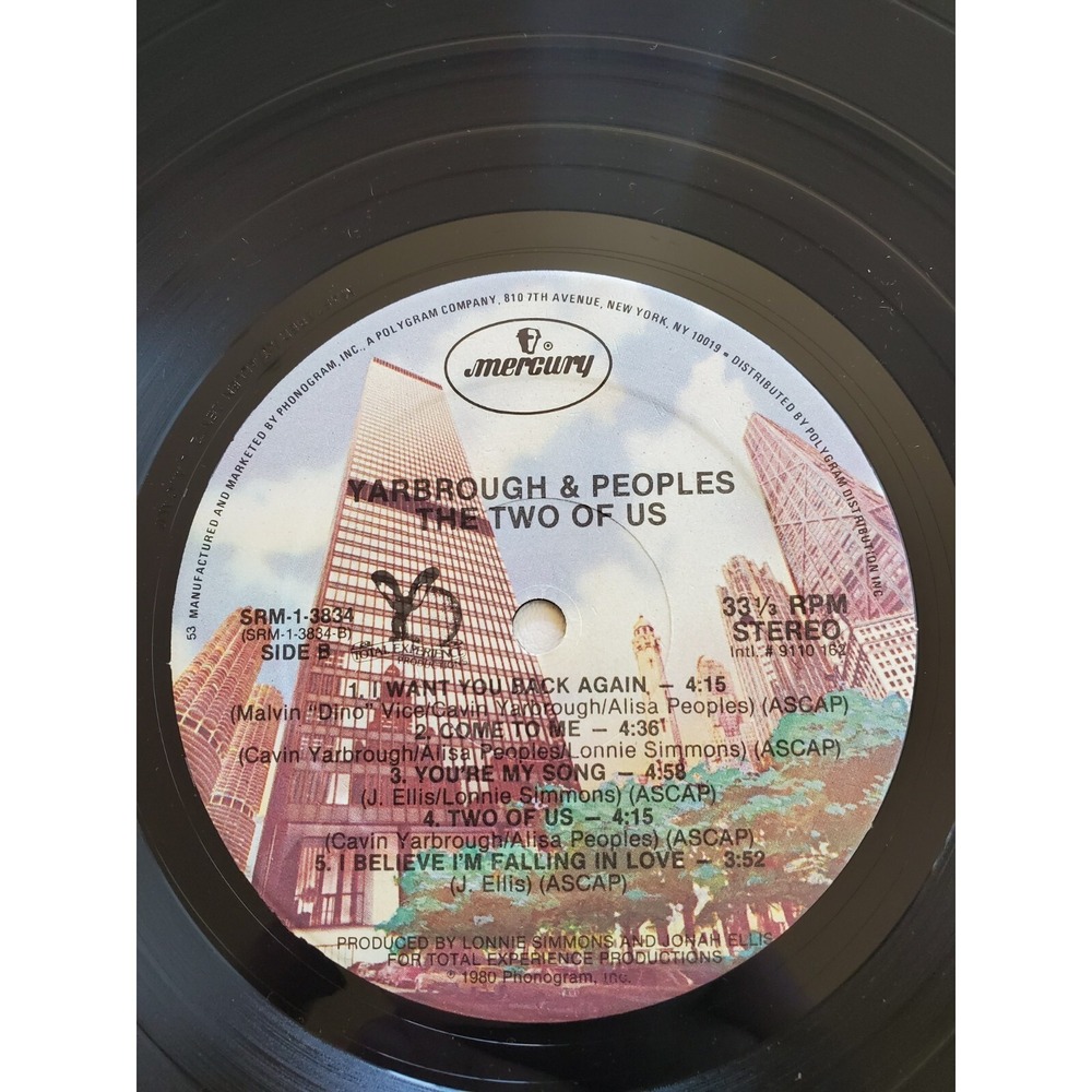 Yarbrough &‎ Peoples - The Two Of Us - Mercury, Mercury - SRM-1-3834 VG+ Tested - Picture 10 of 10